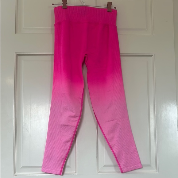 PINK Victoria’s Secret Hot Pink Athletic Seamless Ribbed Leggings - Picture 2 of 5